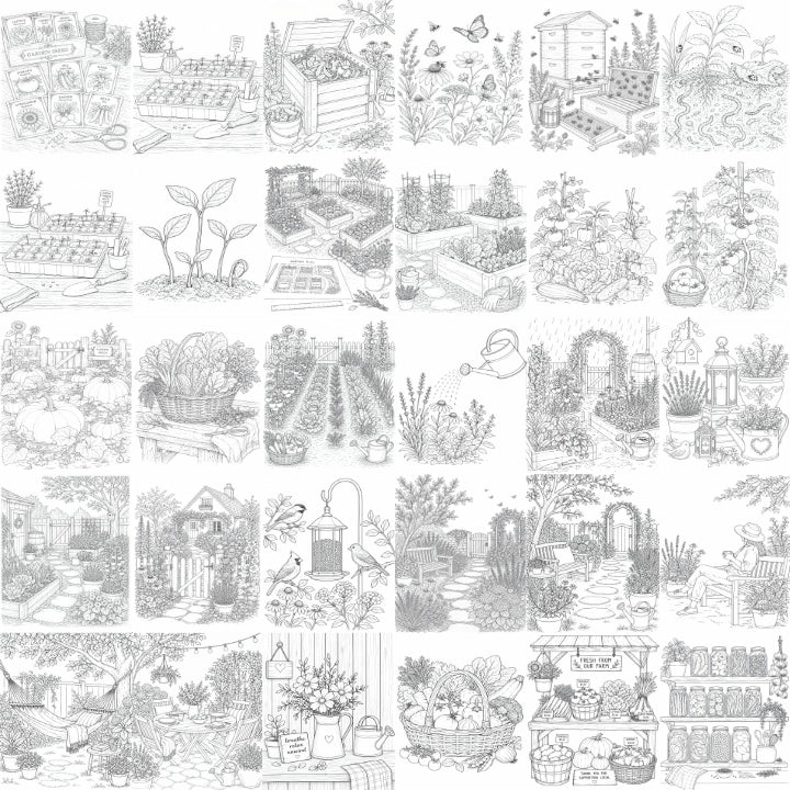 Your Vegetable Gardening for Women 36 x 36-inch Black and White Poster/Print