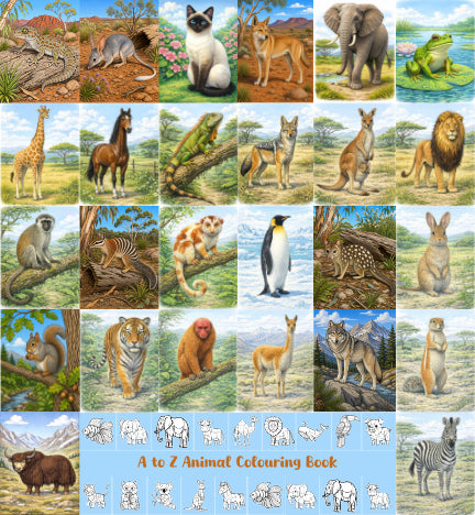 Your A to Z Animals 30 x 32.5-inch Colour Poster/Print