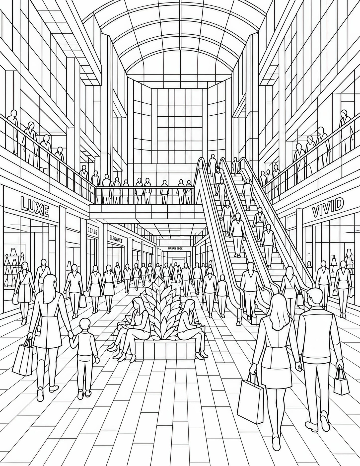 Shopping Centre Stained Glass-8.5x11x300