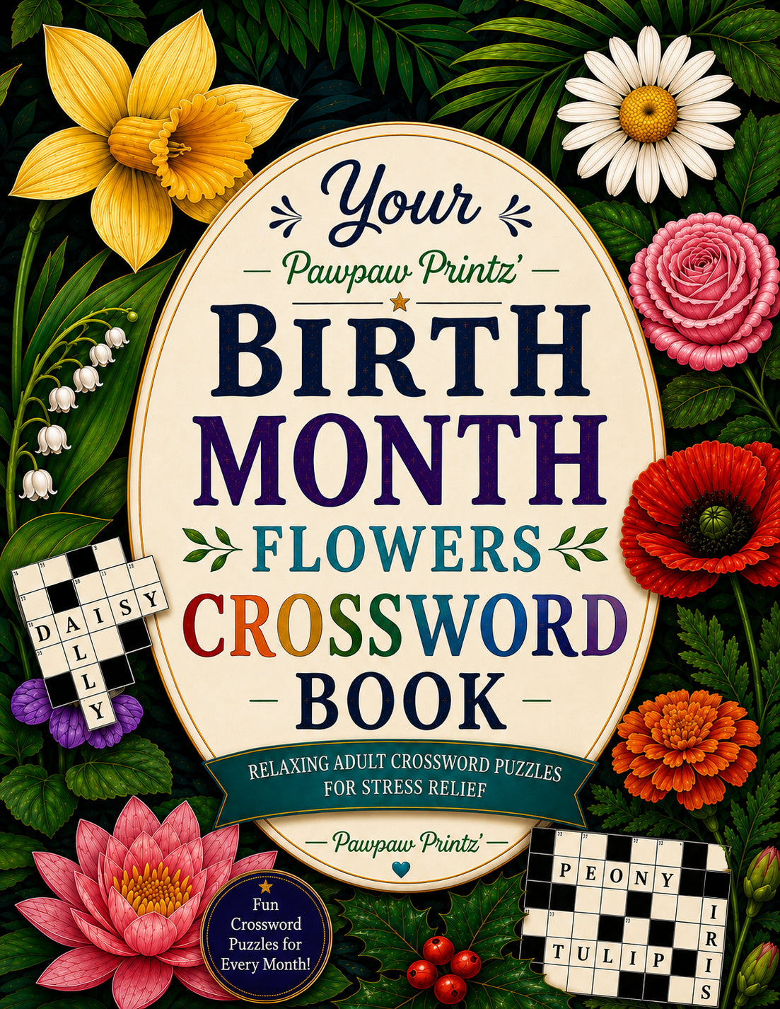 Your Birth Month Flower Crossword Puzzle Book