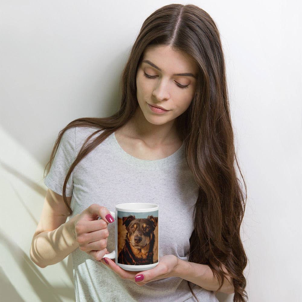 Australian Kelpie White glossy mug