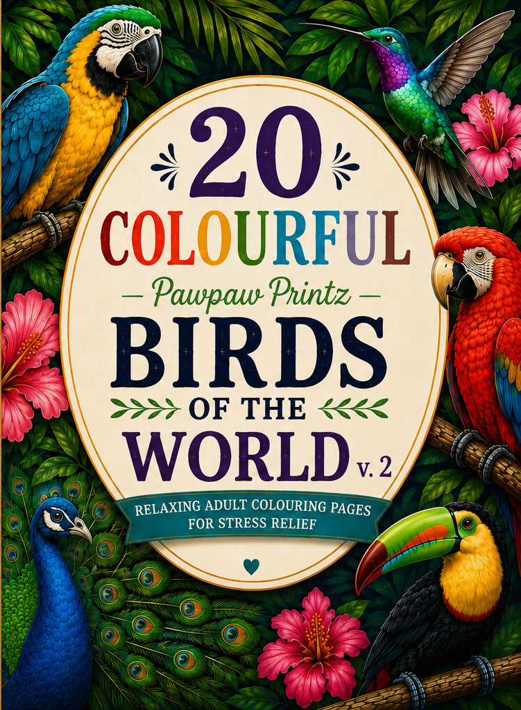 20 Colourful Birds of the World Colouring Book: Volume 2 Digital Download