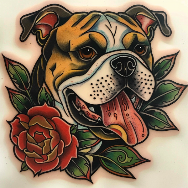 Bulldog Tattoo Poster Print