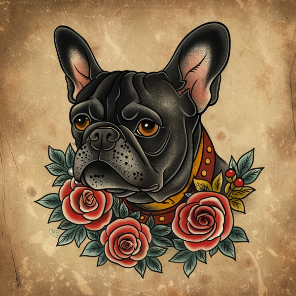 French Bulldog Tattoo Poster Print