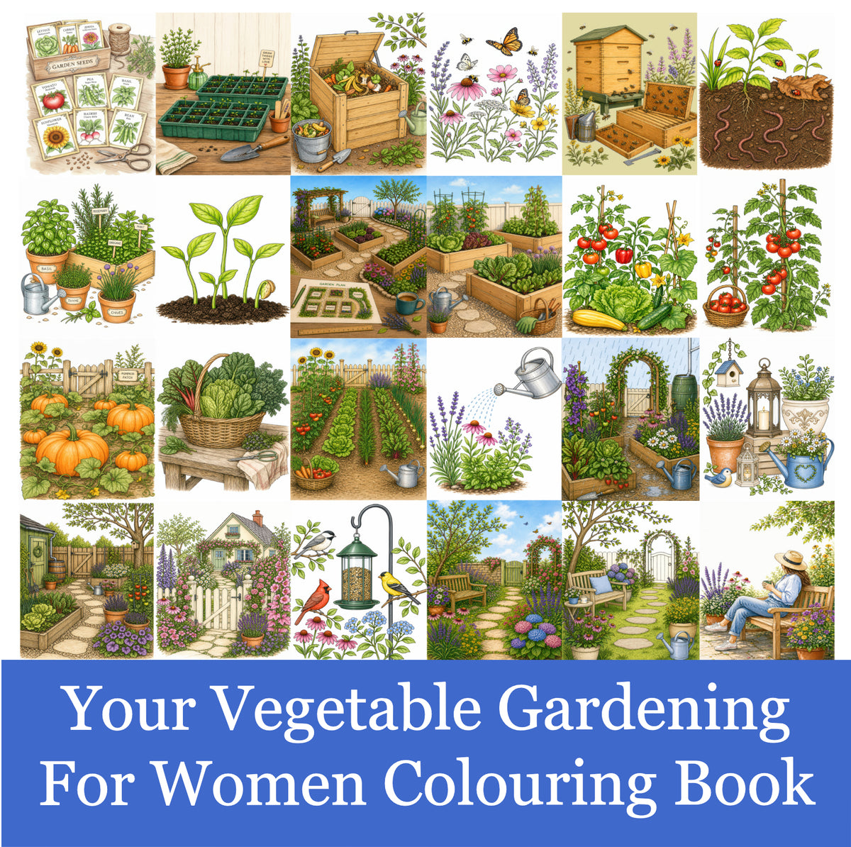 Your Vegetable Gardening for Women Colouring Book