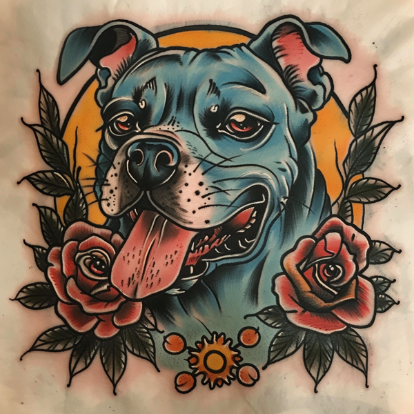 Pit Bull 2 Tattoo Poster Print