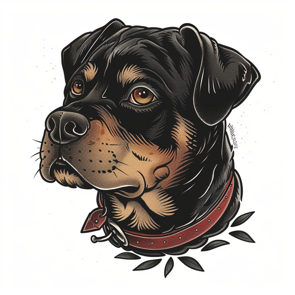 Rottweiler 2 Tattoo Poster Print