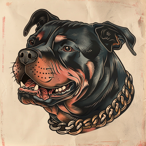 Rottweiler Tattoo Poster Print