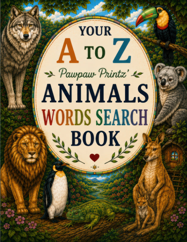 Your A to Z Animals Words Search Puzzle Book