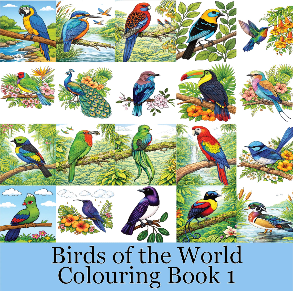 Your 20 Colourful Birds of the World v. 1 Colouring-Book