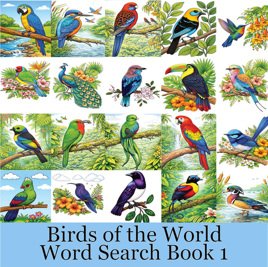 Your 20 Colourful Birds of the World Word Search Puzzle Book – Volume 1