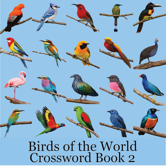 Your 20 Colourful Birds of the World Crossword Puzzle Book – Volume 2