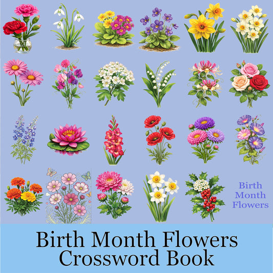 Your Birth Month Flower Crossword Puzzle Book