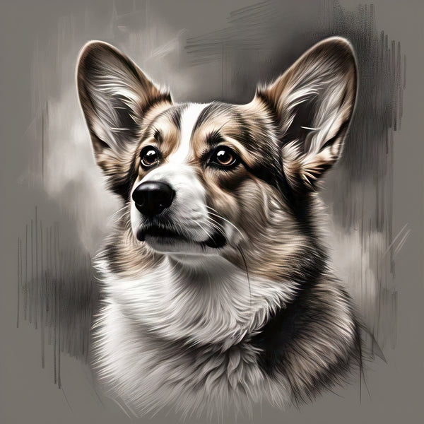 Corgi Monotone Poster Print