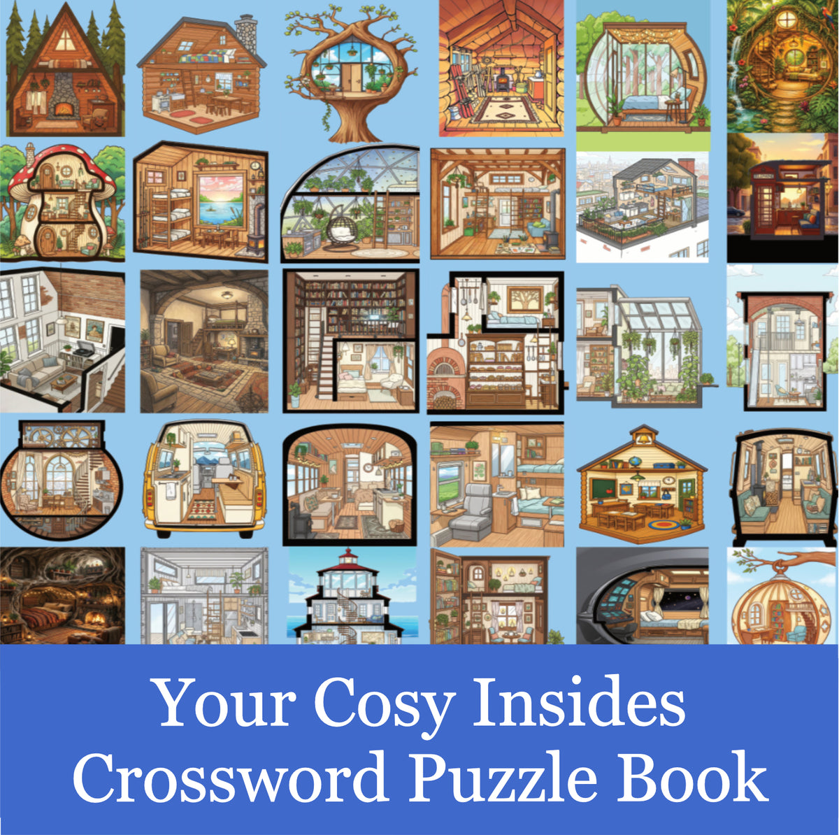 Your 30 Cosy Insides-Tiny Homes and Cabins Crossword Puzzle Book