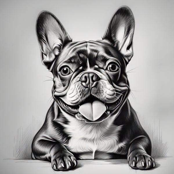 French Bulldog Monotone Poster Print