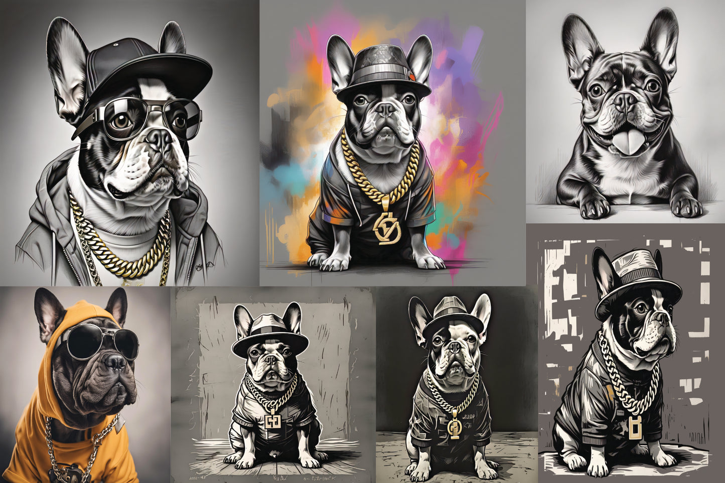 French Bulldogs Montage Unisex t-shirt