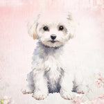 Maltese white glossy mug