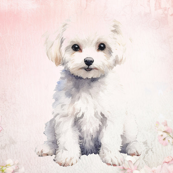 Maltese white glossy mug