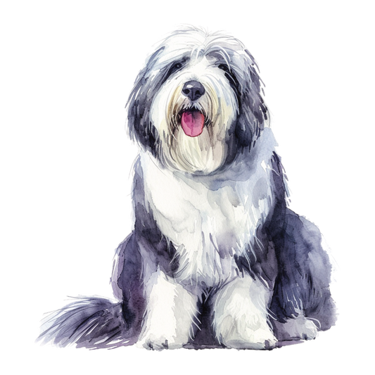 Old English Sheepdog white glossy mug