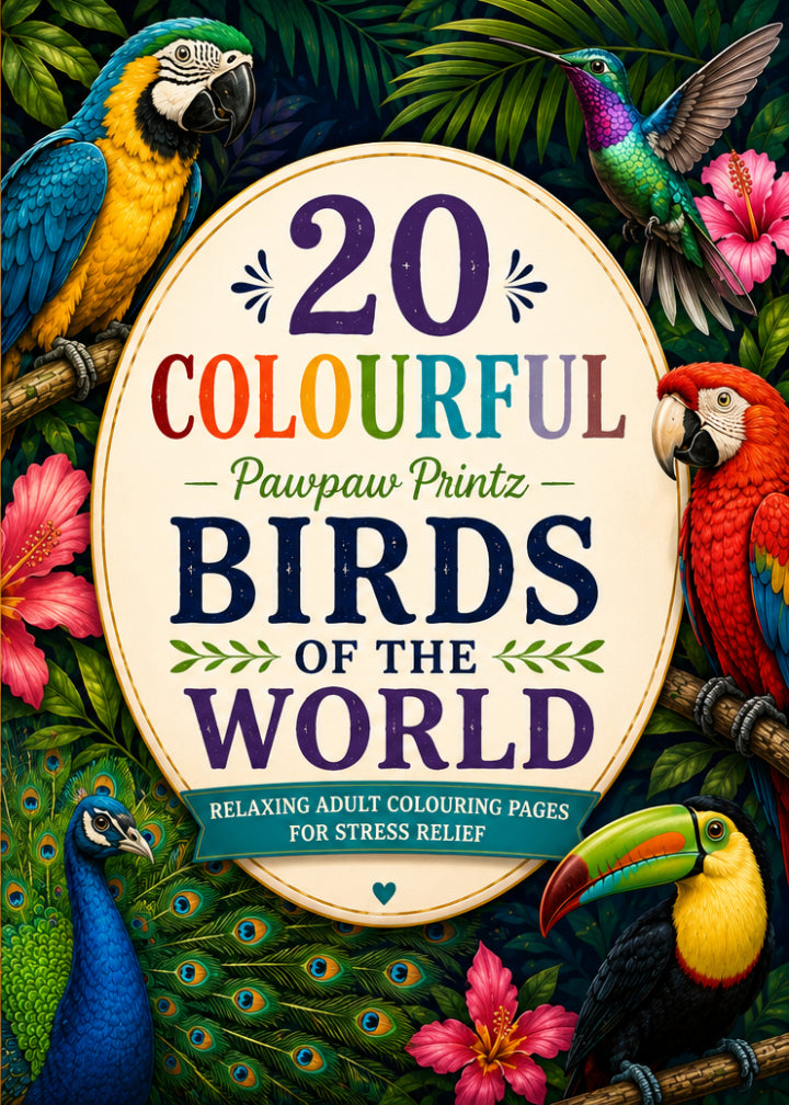 Your 20 Colourful Birds of the World Colouring Book Volume 1