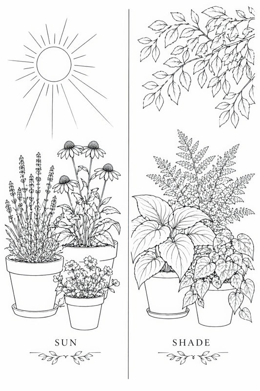 Sun and Shade- Botanical Greyscale-14x21x300
