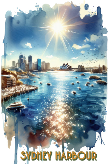 Sydney Harbour Watercolour-24x36x300
