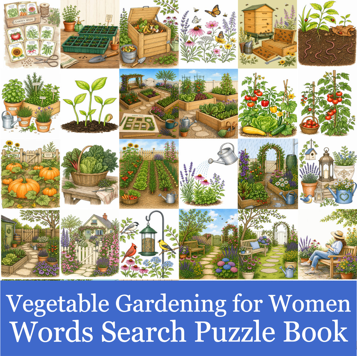 Your Vegetable Gardening for Women Words Search Puzzle Book