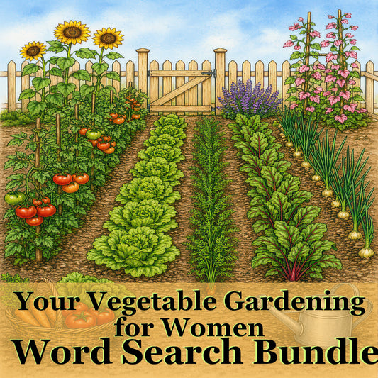 Your Pawpaw Printz Vegetable Gardening for Women Colouring, Crossword, Word Search Books Bundle