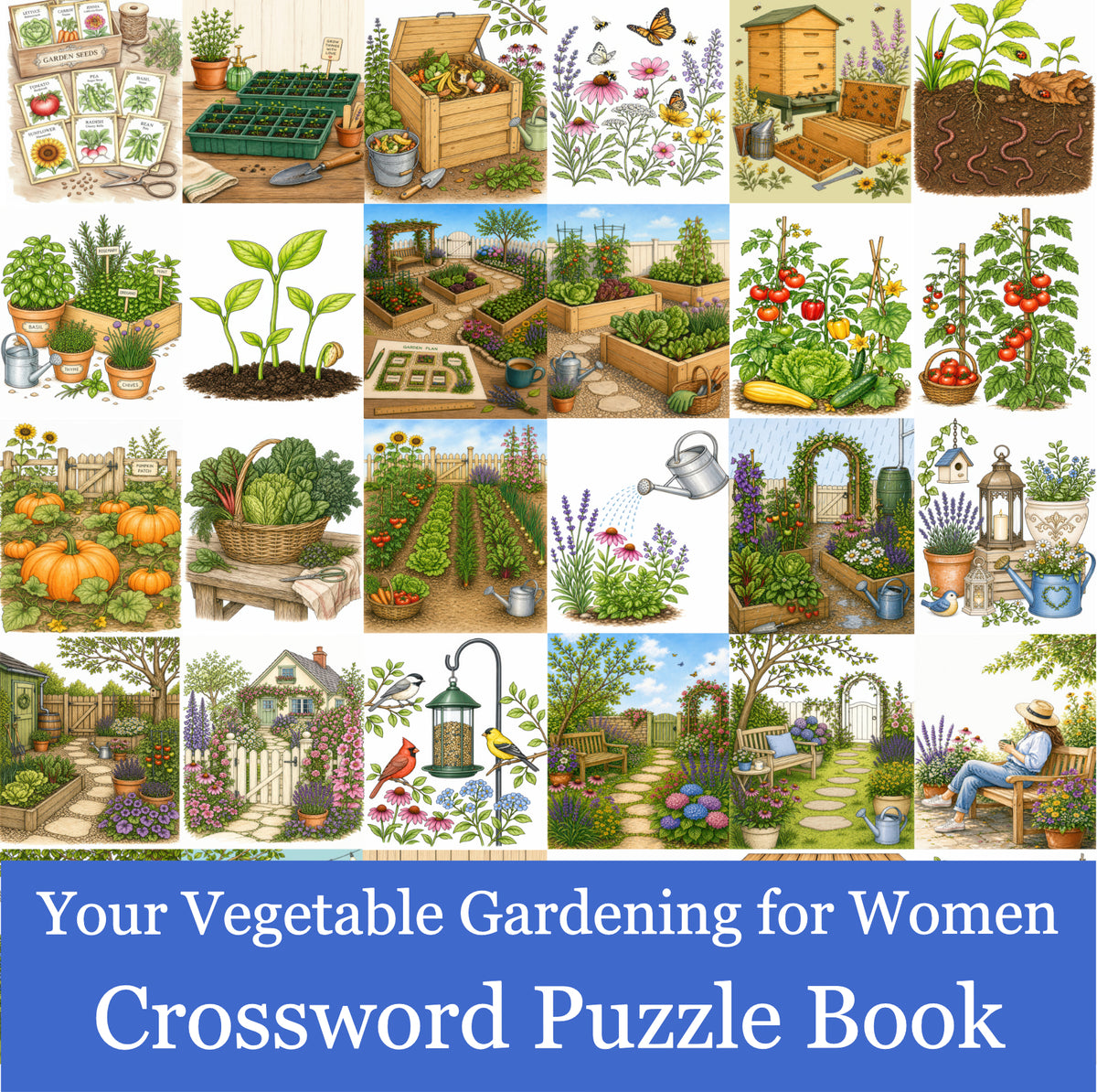 Your Vegetable Gardening for Women Crossword Puzzle Book