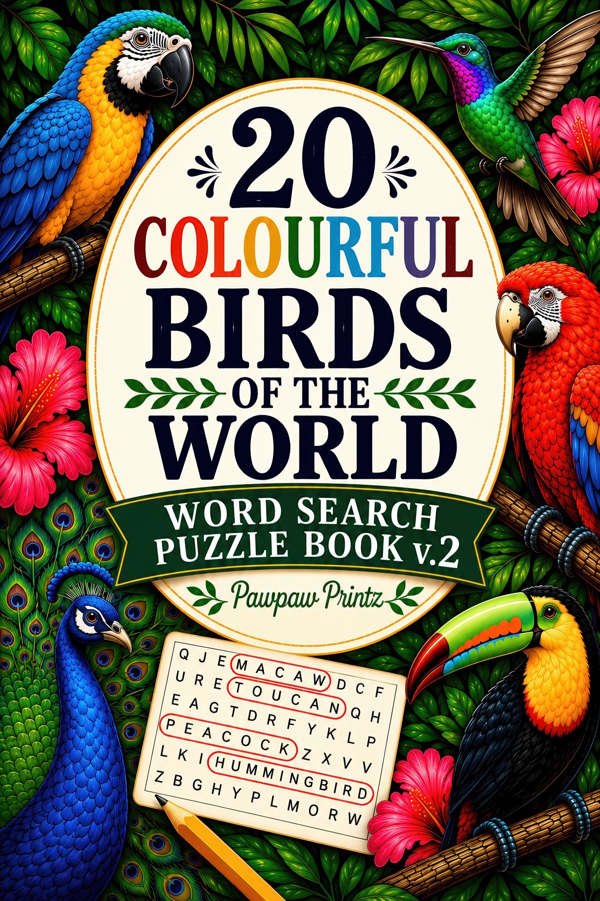 Your 20 Colourful Birds of the World Word Search Book Volume 2