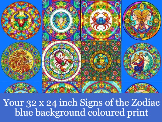 Your Zodiac 32x24x300 Colour Blue Background Print