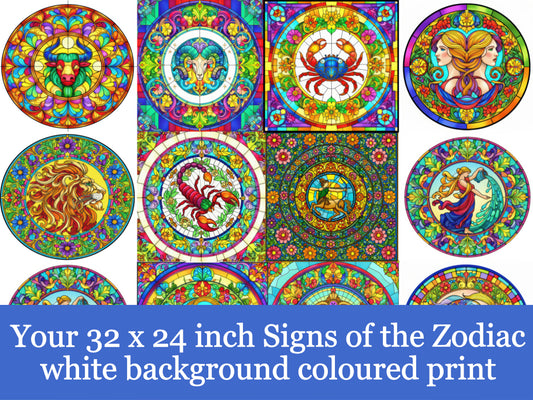 Your Zodiac 32x24x300 Colour White Background Print