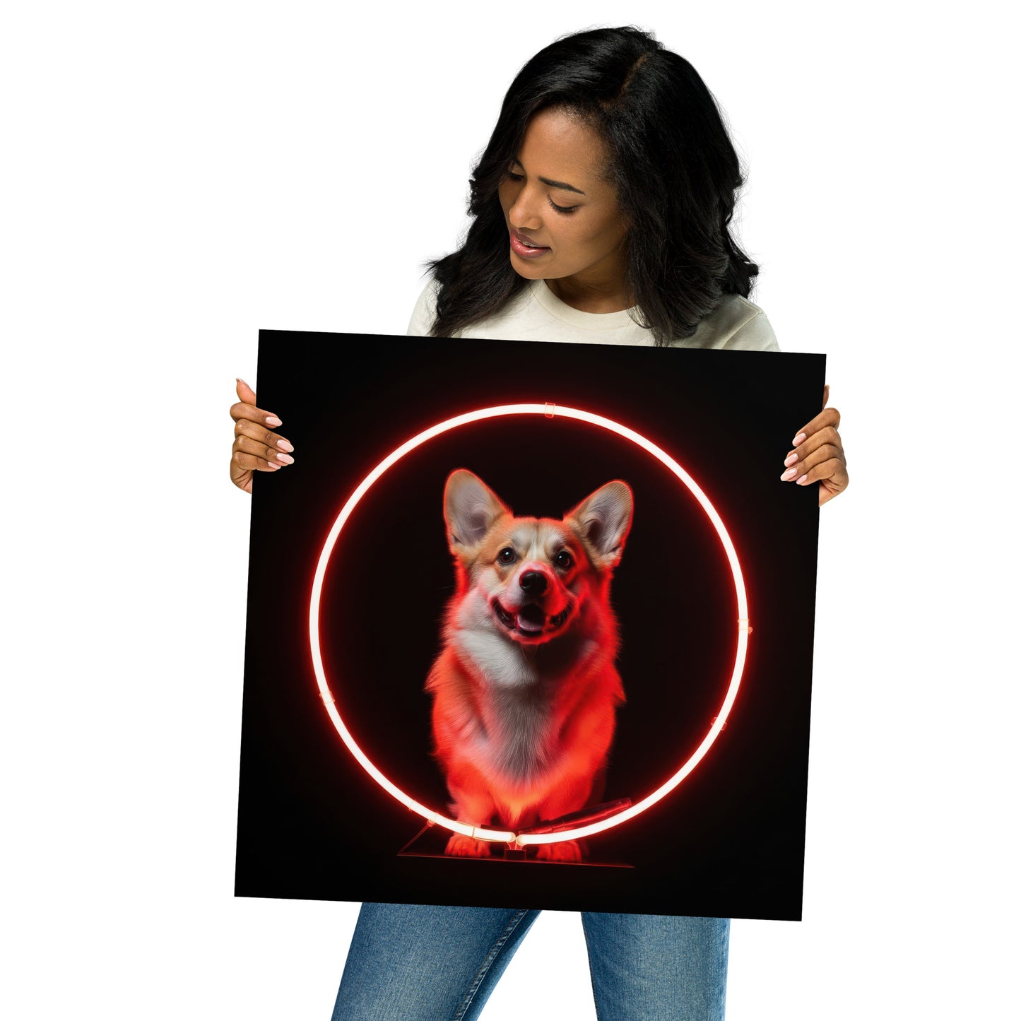 Pembroke Welsh Corgi--Overlapping Red Circle Poster Print