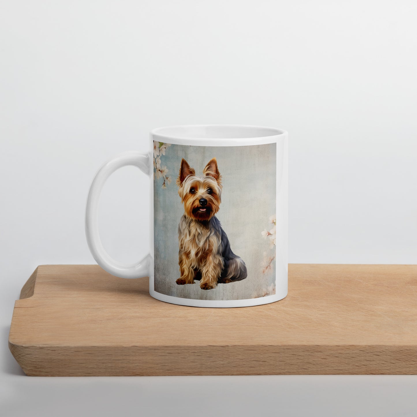 Australian Terrier white glossy mug
