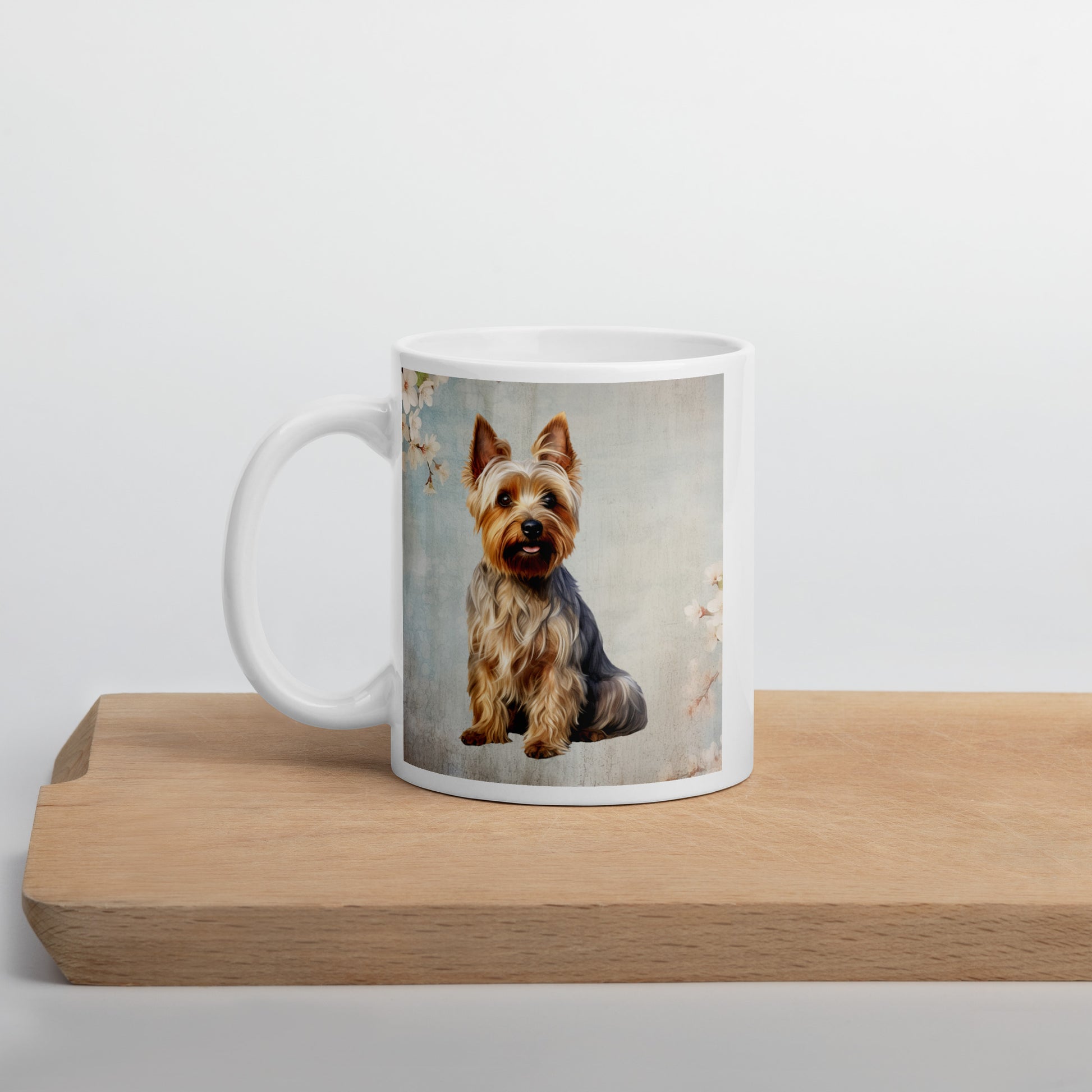Australian Terrier white glossy mug