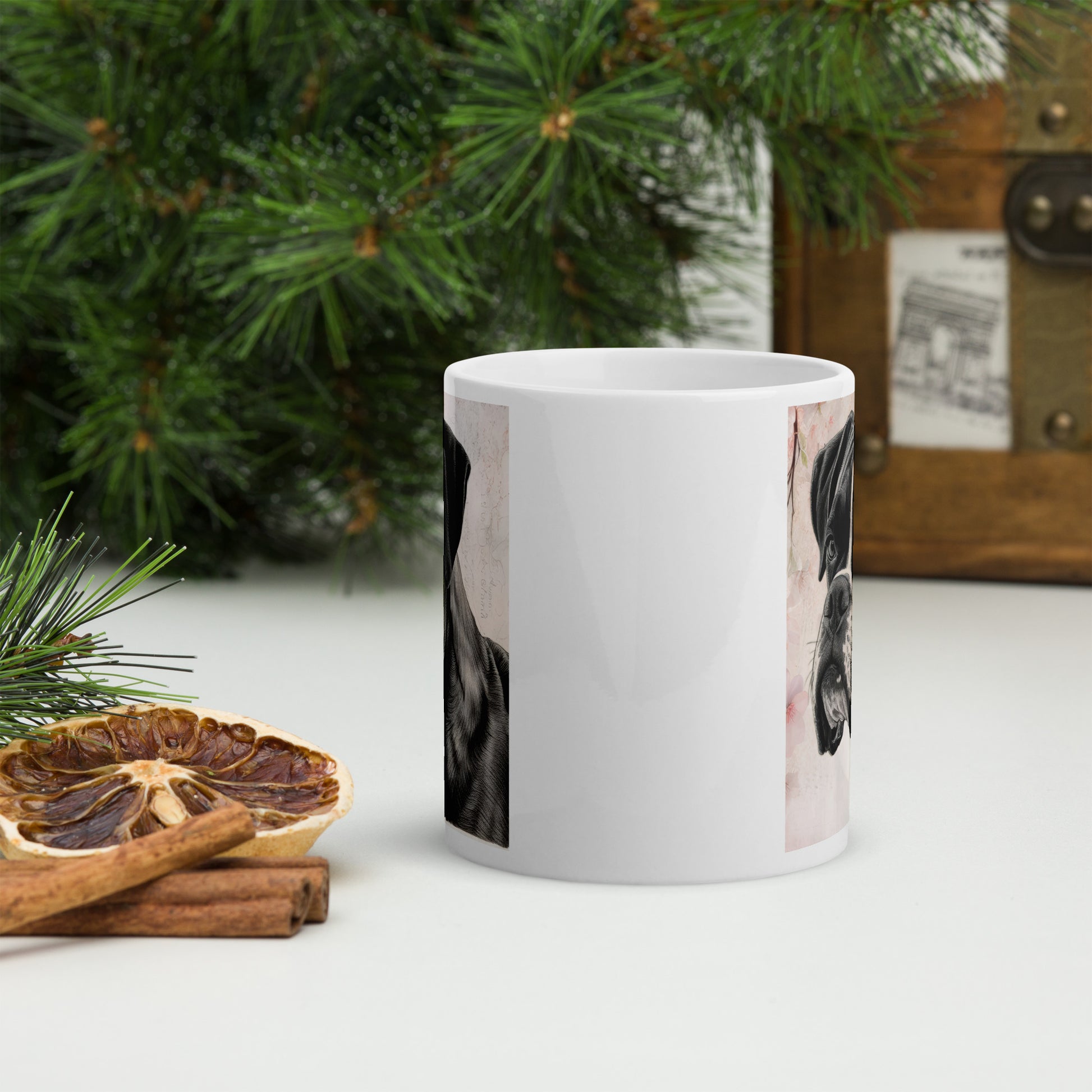 Boxer white glossy mug