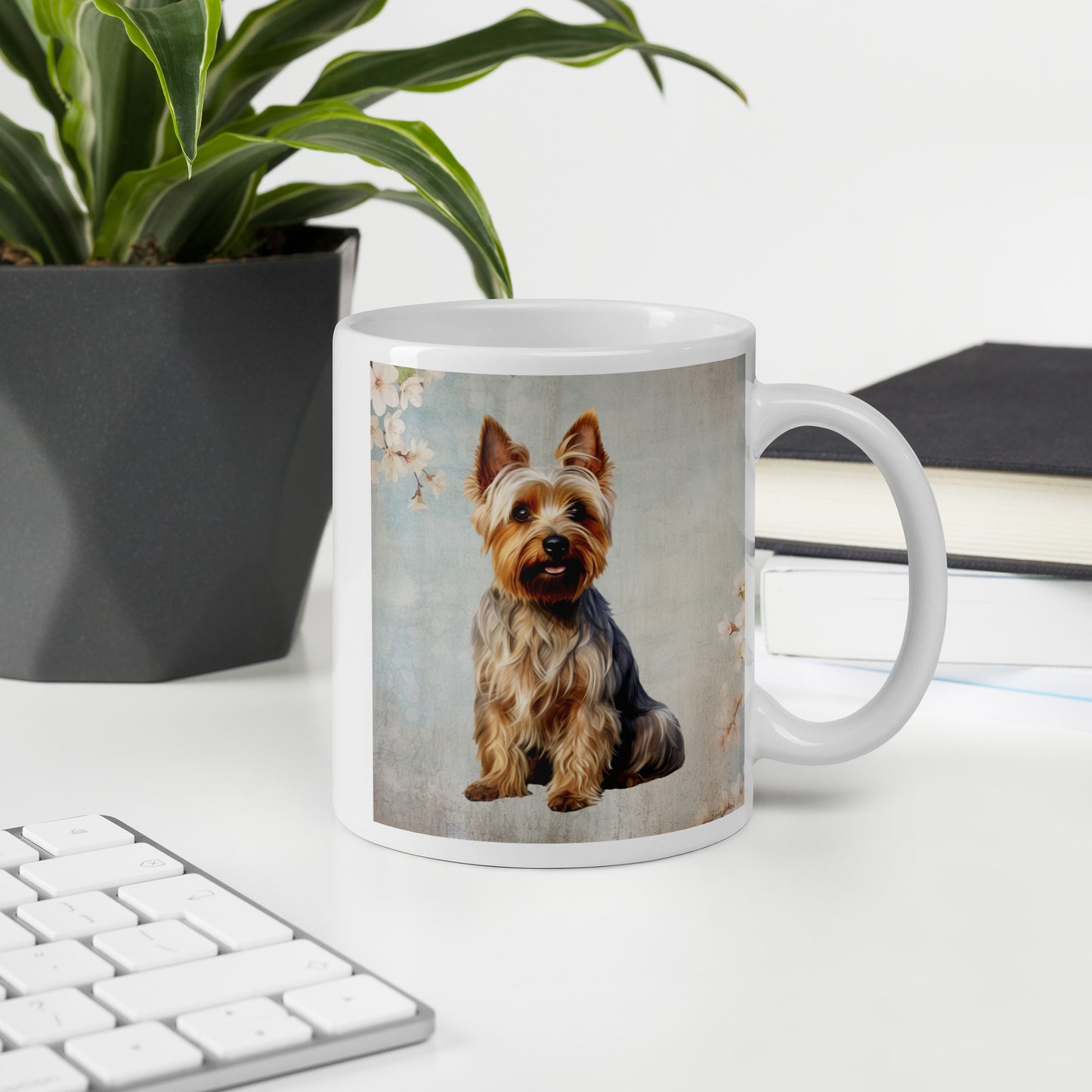 Australian Terrier white glossy mug