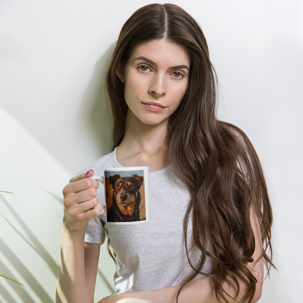 Australian Kelpie White glossy mug