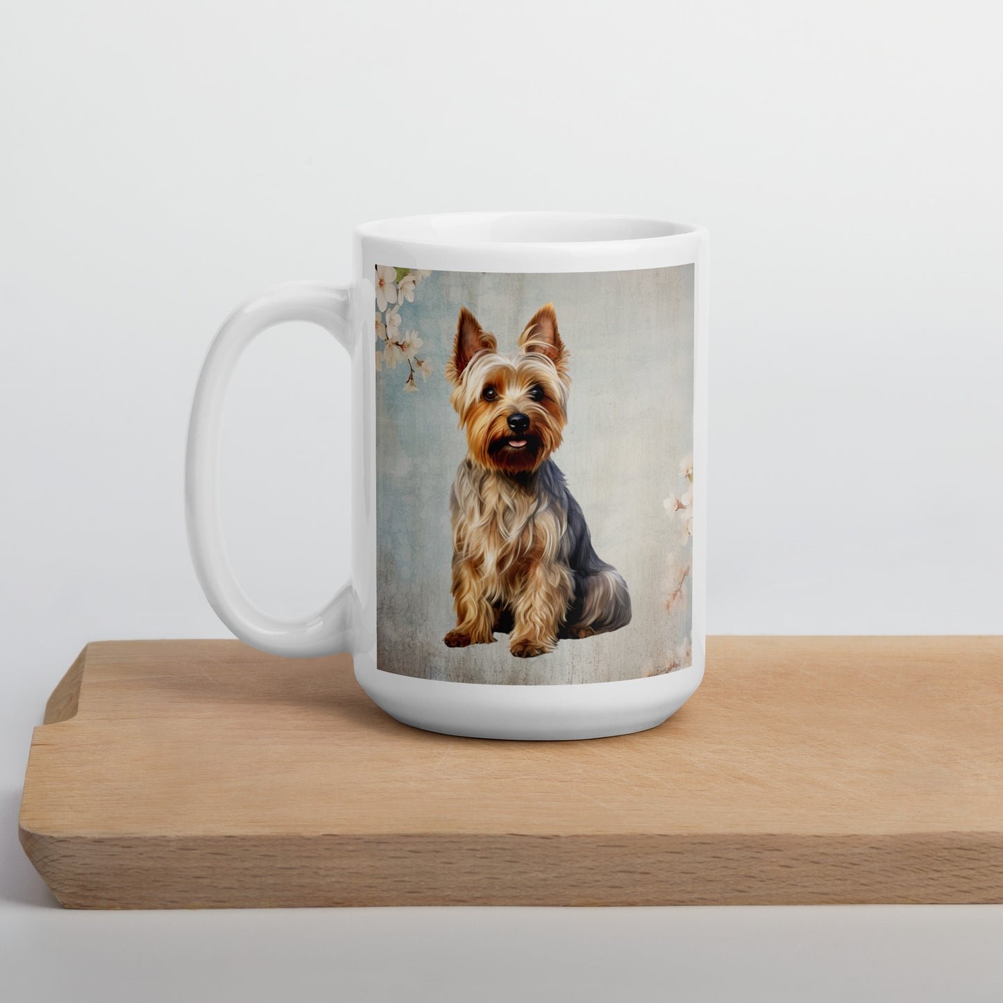 Australian Terrier white glossy mug