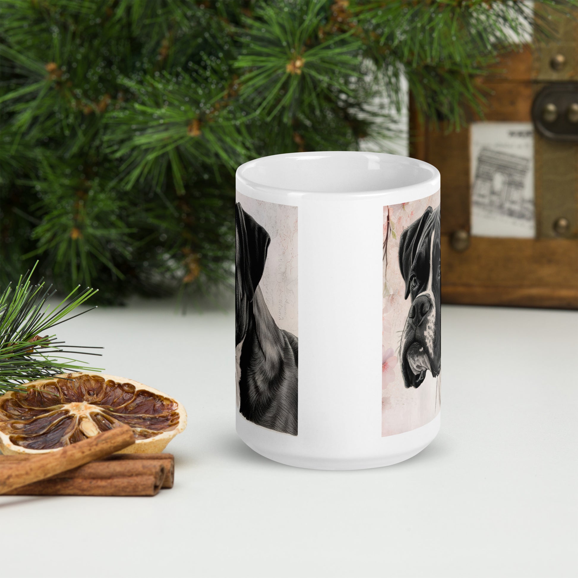 Boxer white glossy mug