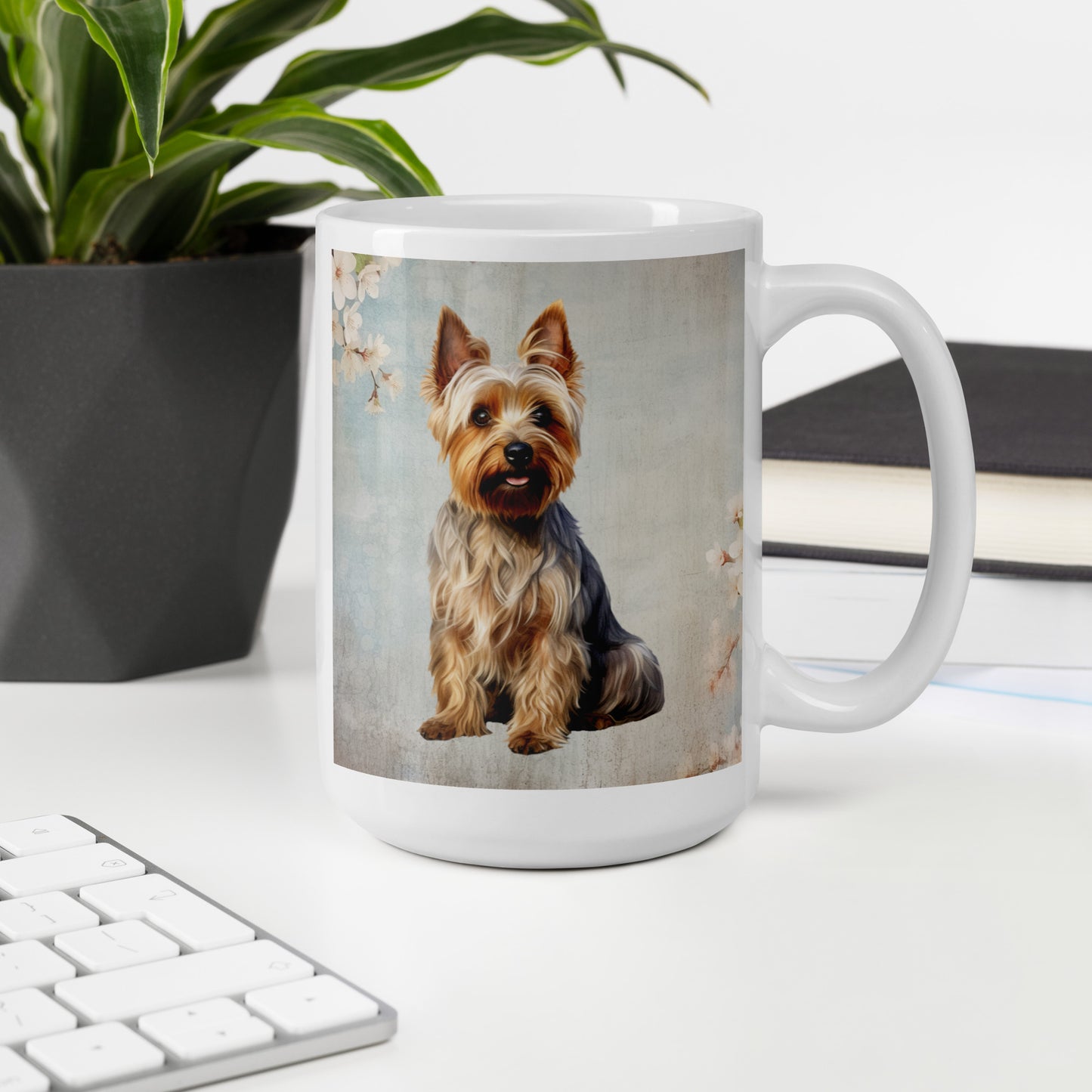 Australian Terrier white glossy mug