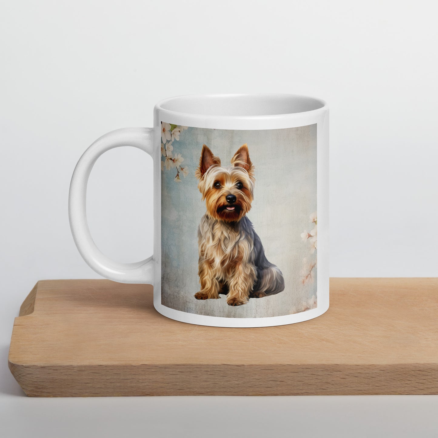 Australian Terrier white glossy mug