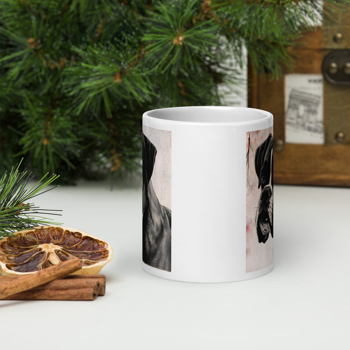 Boxer white glossy mug
